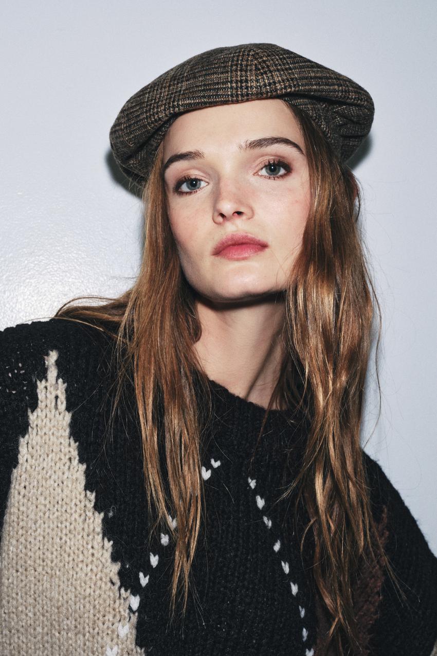WOOL CHECK BERET - camel | ZARA Thailand display picture 3