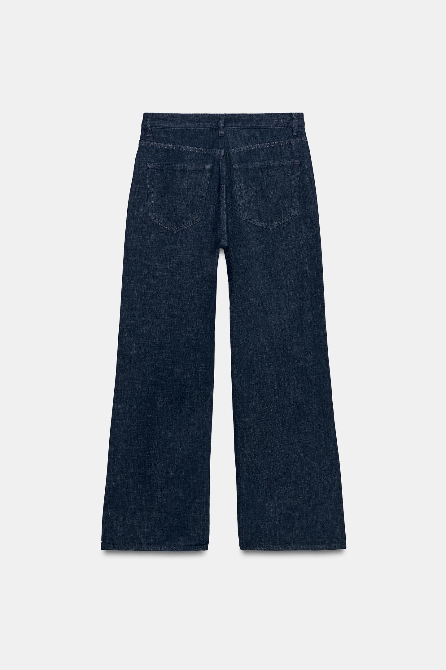 Женские джинсы Zara ZW Collection High-Rise Straight Fit, цвет: Синий — фото 6
