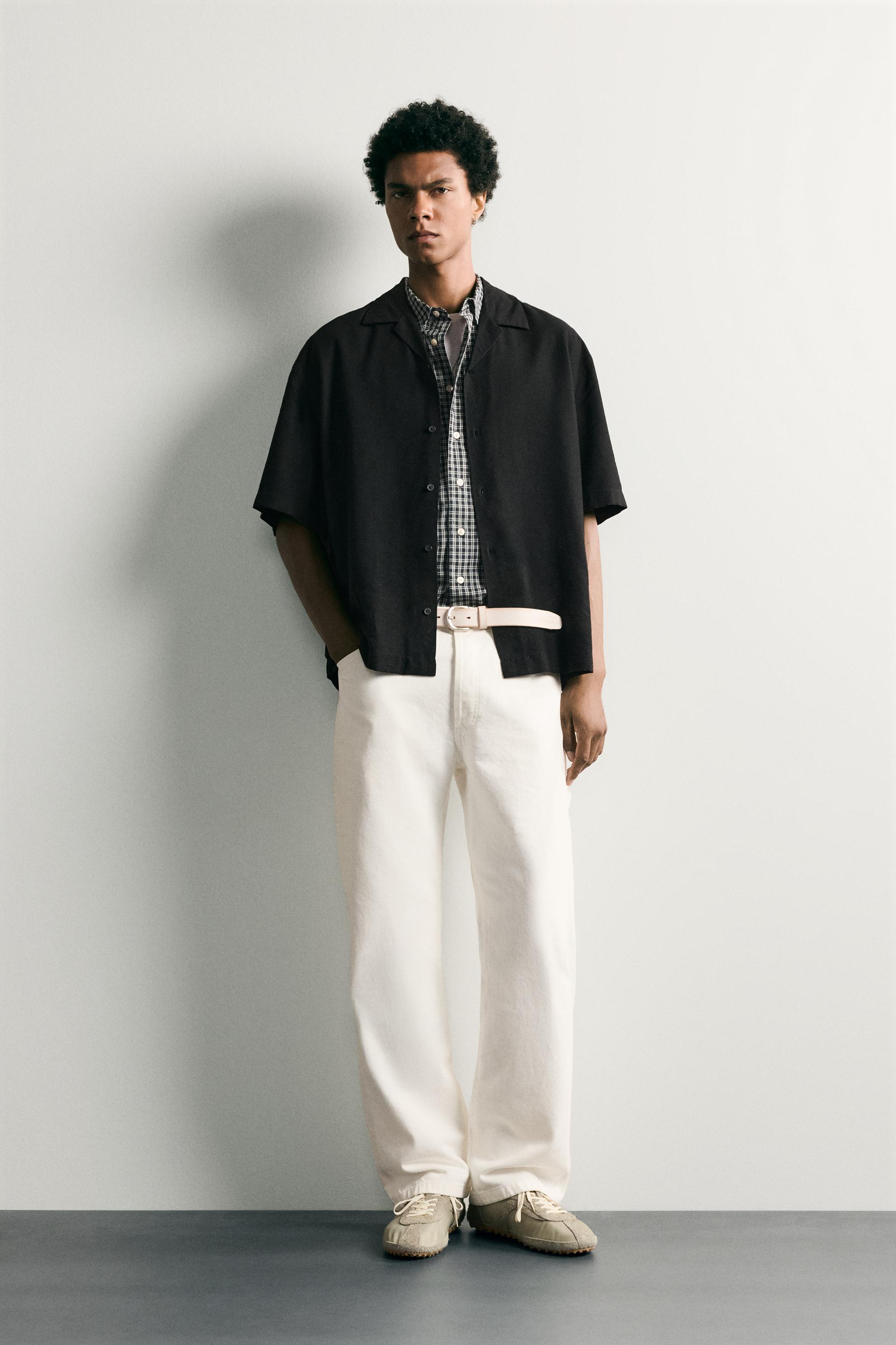Мужские рубашки Zara FLOWY REGULAR FIT SHIRT