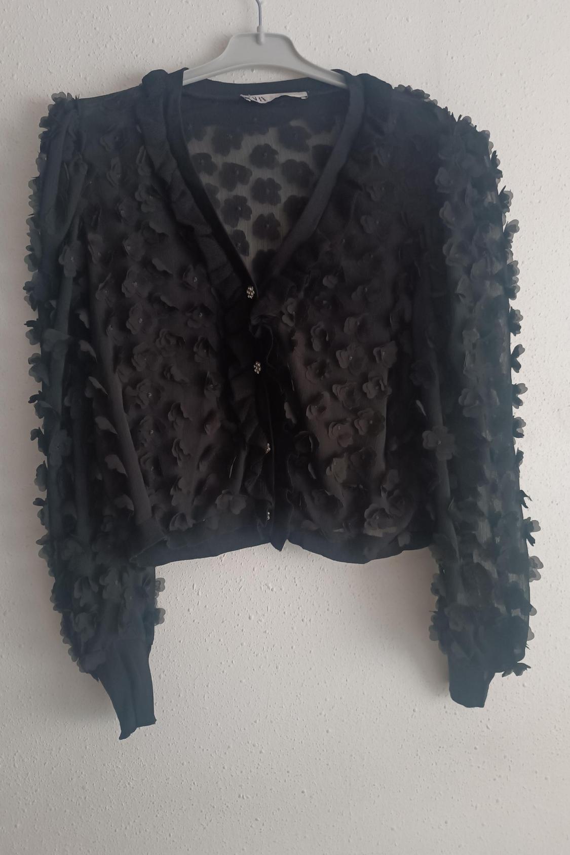 CARDIGAN WITH TEXTURED FLOWERS