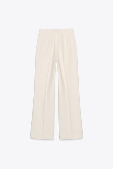 HIGH-WAIST SEAMED TROUSERS - Ecru by Zara - Image 3