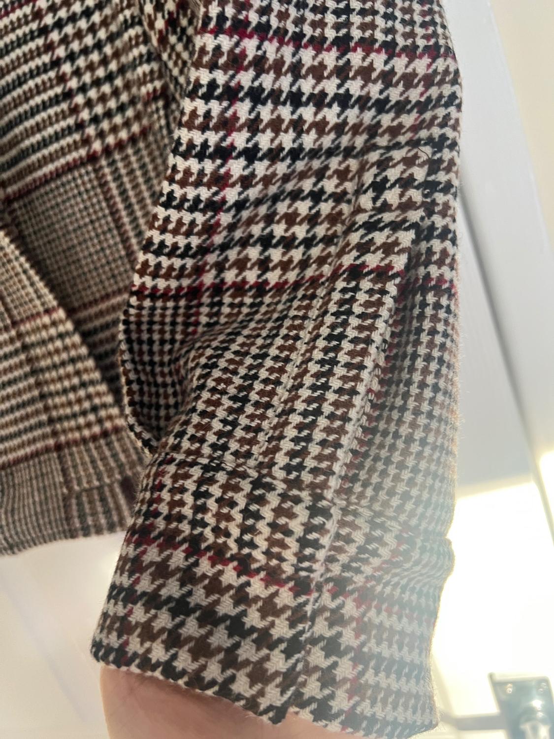 CHECKED WOOL BLEND BOMBER JACKET - ZW COLLECTION - Image 5