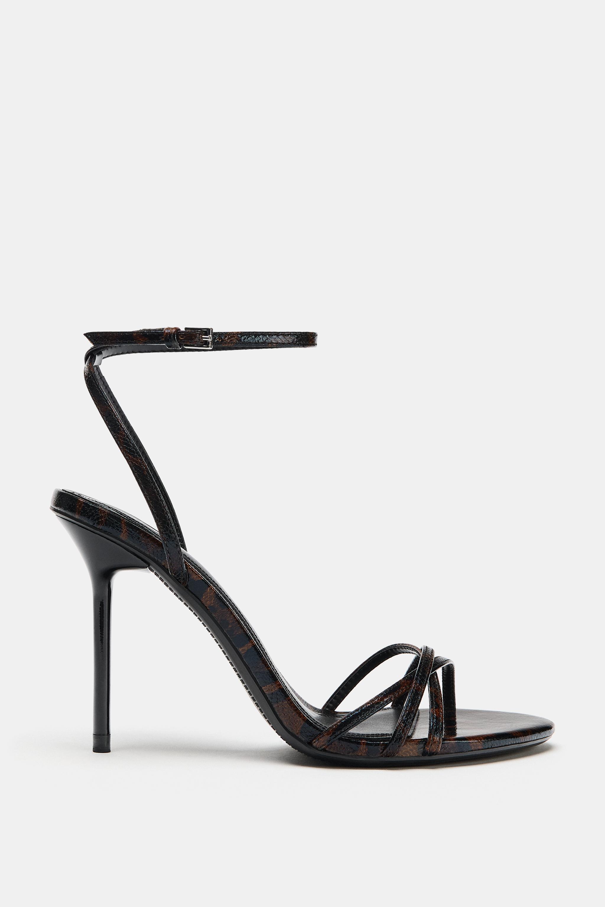 ANIMAL PRINT HEELED SANDALS — Leopard