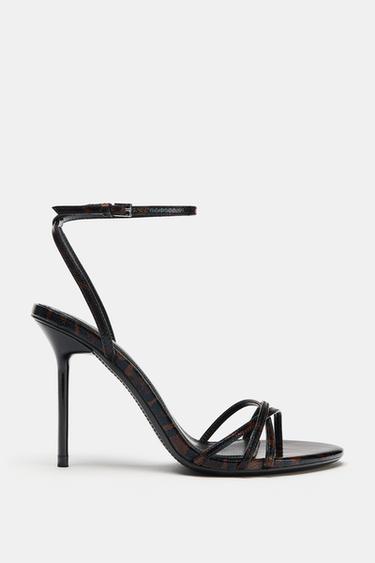 PRINTED HEELED SANDALS - Leopard by Zara