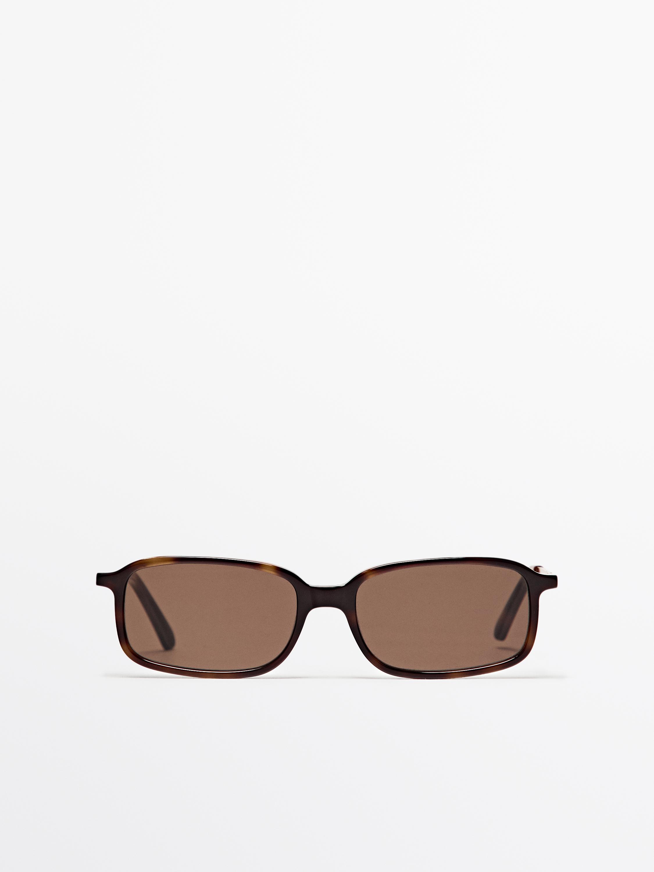 Contrast rectangular sunglasses