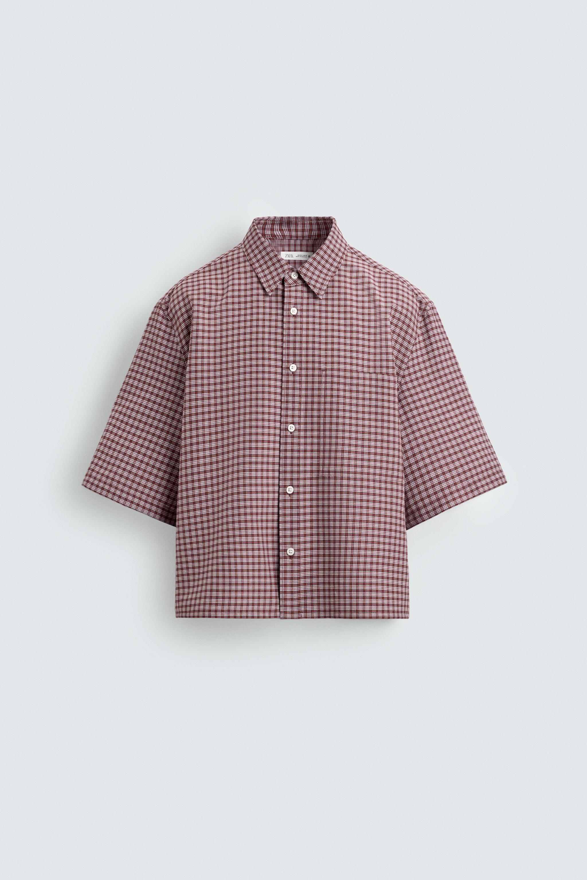 PLAID CROPPED FIT SHIRT