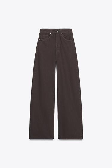 JEAN TRF EXTRA WIDE LEG TAILLE HAUTE - Marron de Zara - Image 6