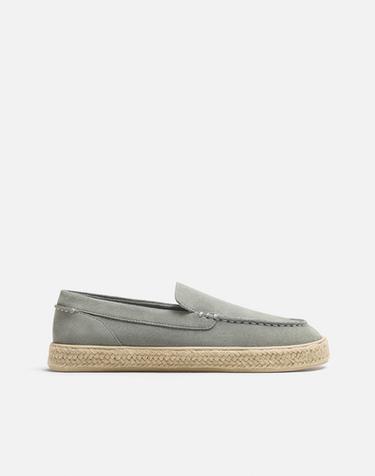 MOCASSIN EN CUIR CASUAL - Bleu de Zara
