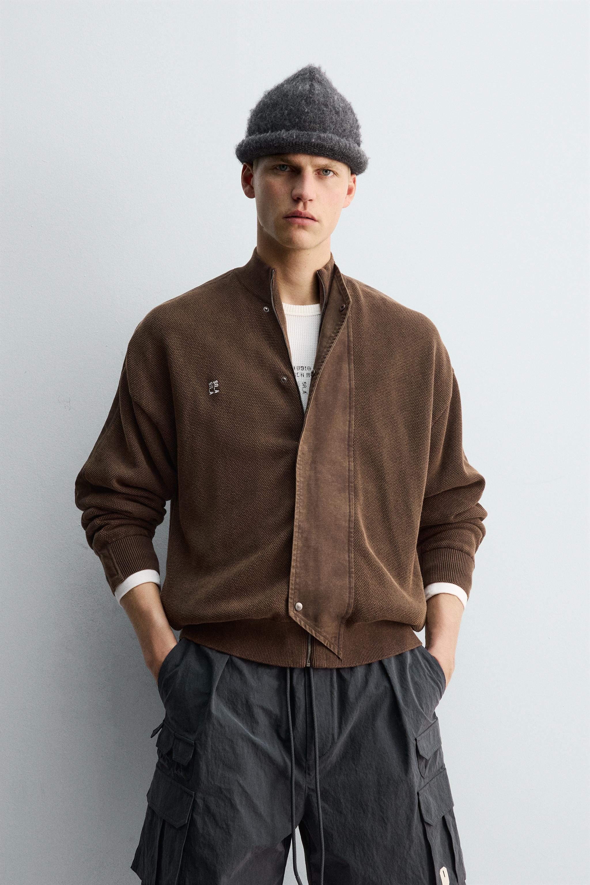 WASHED BANDED KNIT CARDIGAN X SR_A