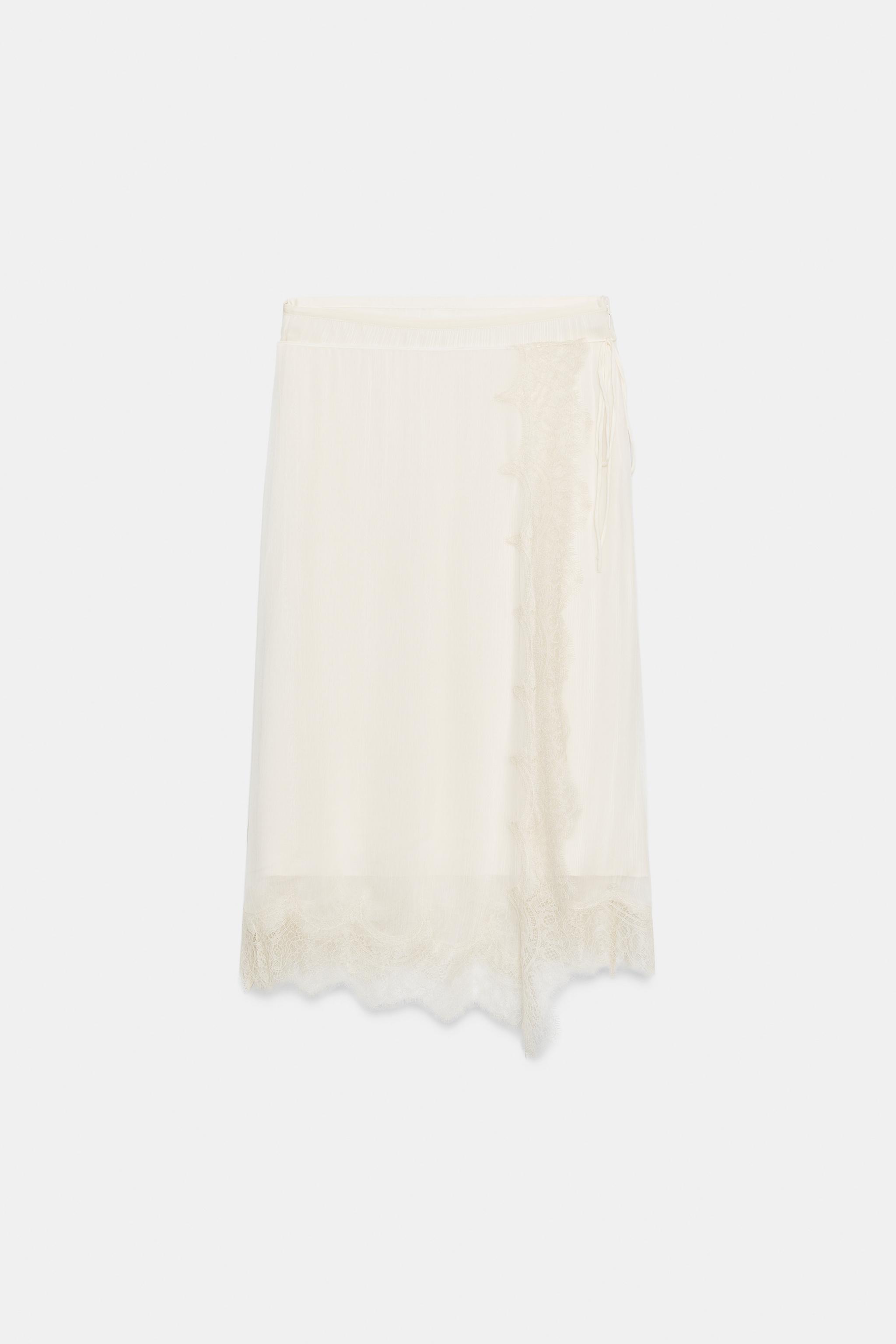 ZW COLLECTION レースサロンスカート - オフホワイト | ZARA Japan / 日本