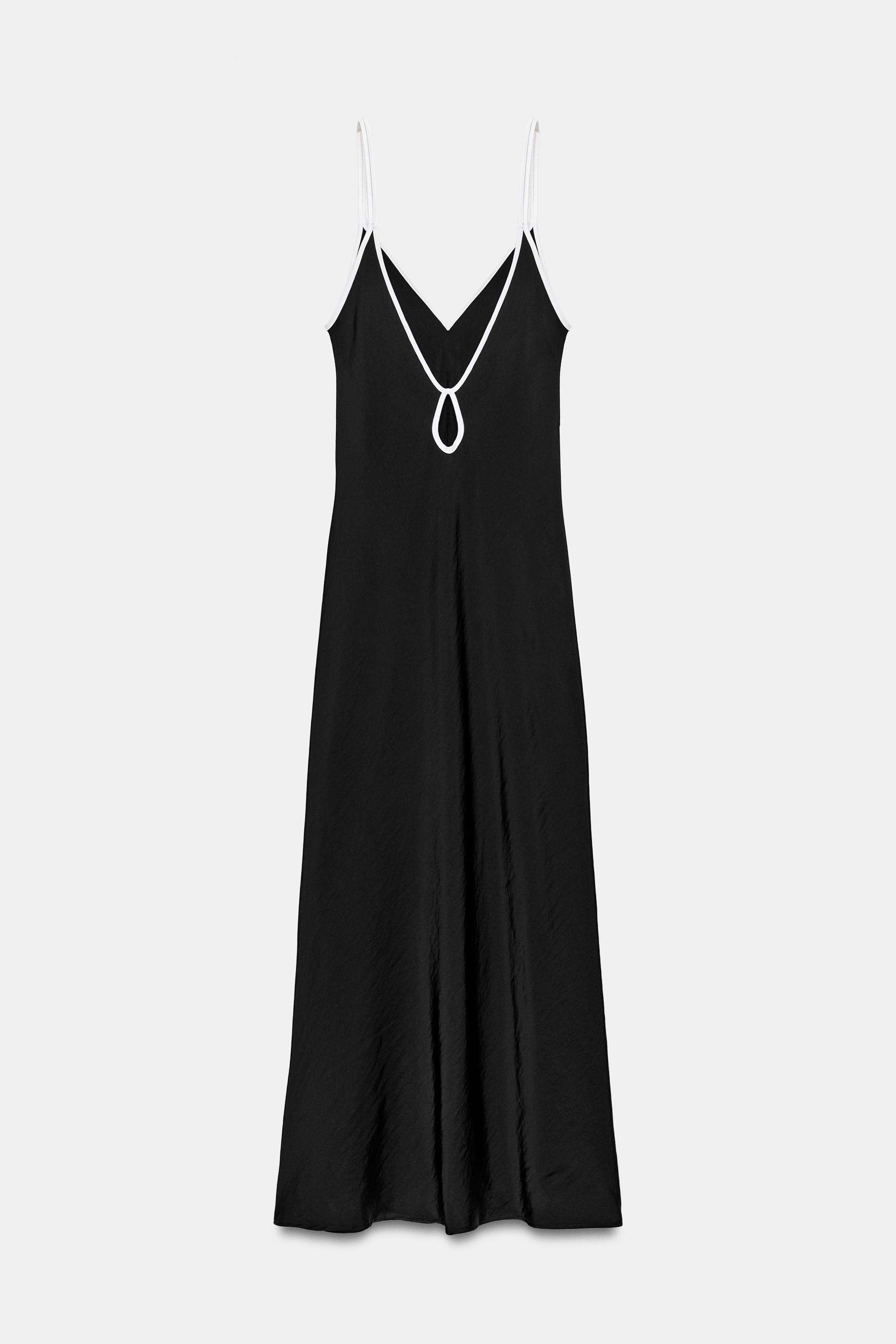 Женские платья Zara ANIMAL PRINT SATIN SLIP MIDI DRESS — фото 8