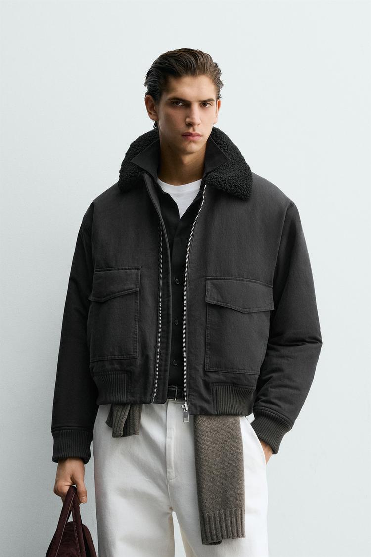 ZARA CONTRAST BOMBER JACKET