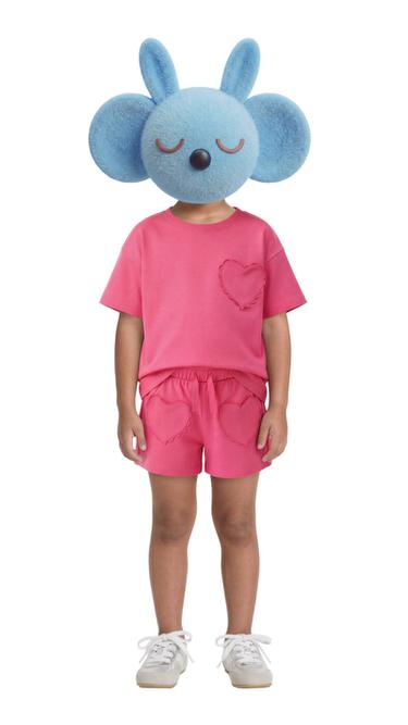 T-SHIRT WITH WAVY HEART - Coral by Zara