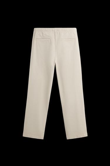 REGULAR-FIT-HOSE MIT ELASTISCHEM BUND - Beige von Zara