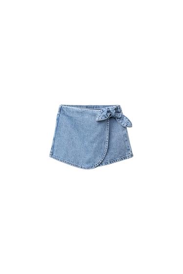 DENIM TIE BERMUDA SKORT