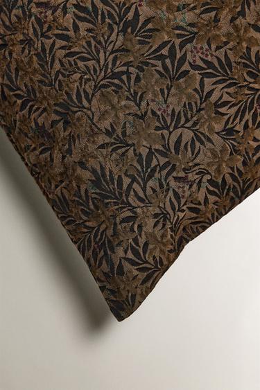 FLORAL CUSHION COVER - Ochre by Zara - Image 1