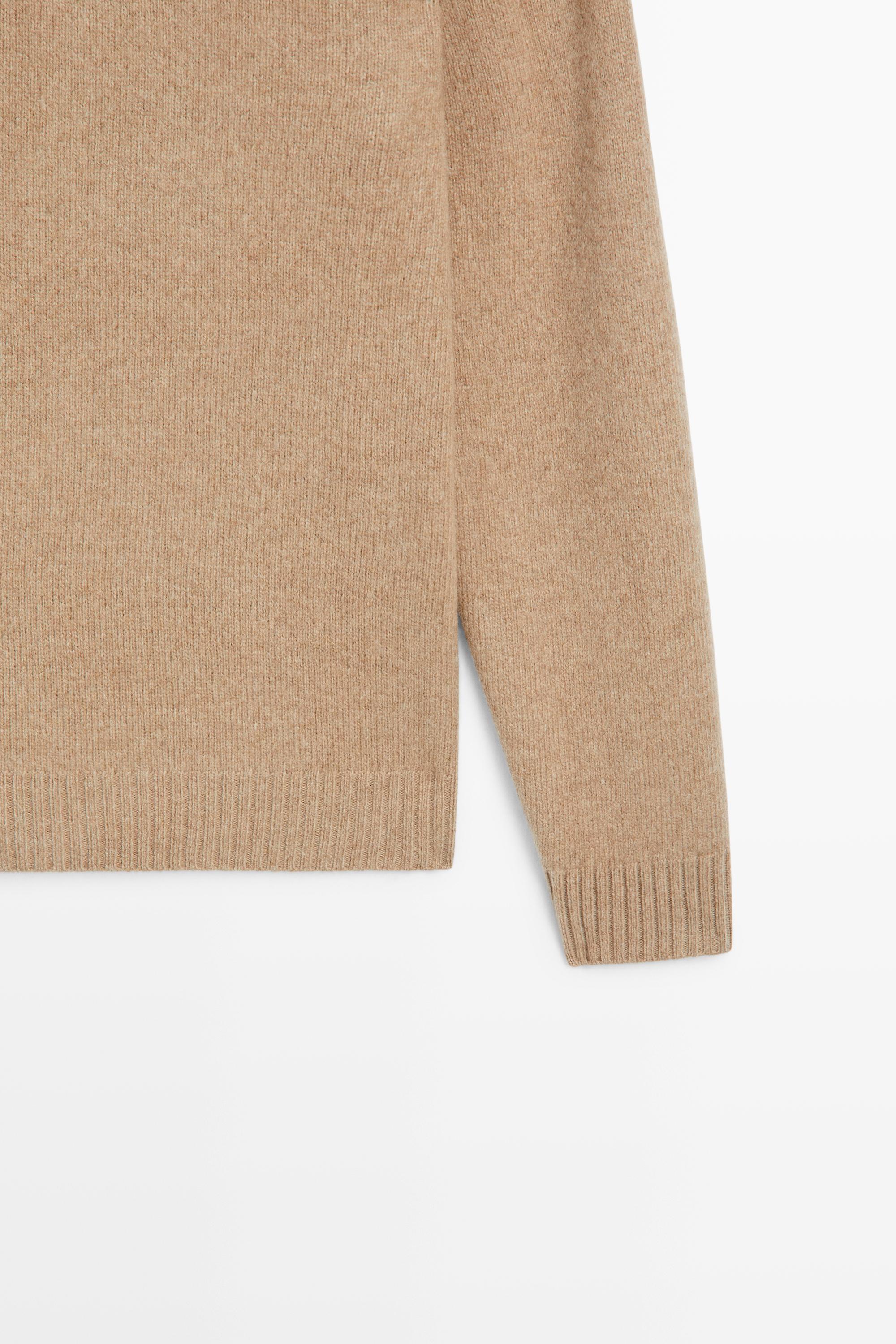 Wool blend round neck knit sweater