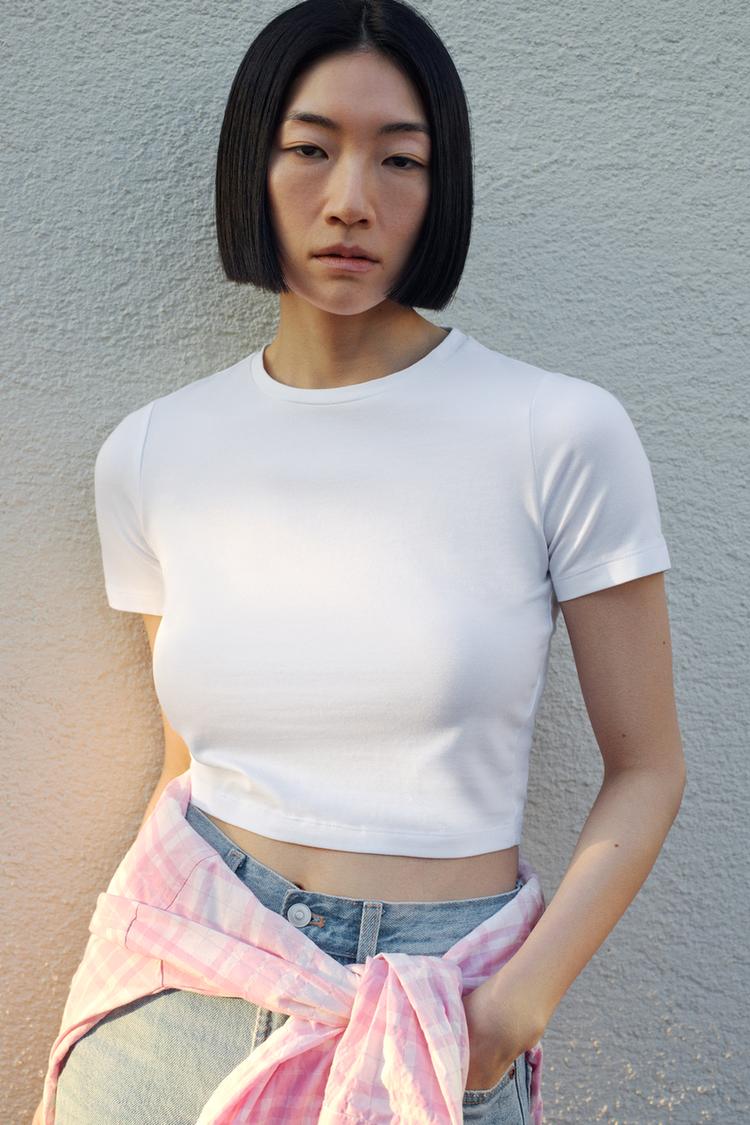 SHORT SLEEVE CROPPED T-SHIRT