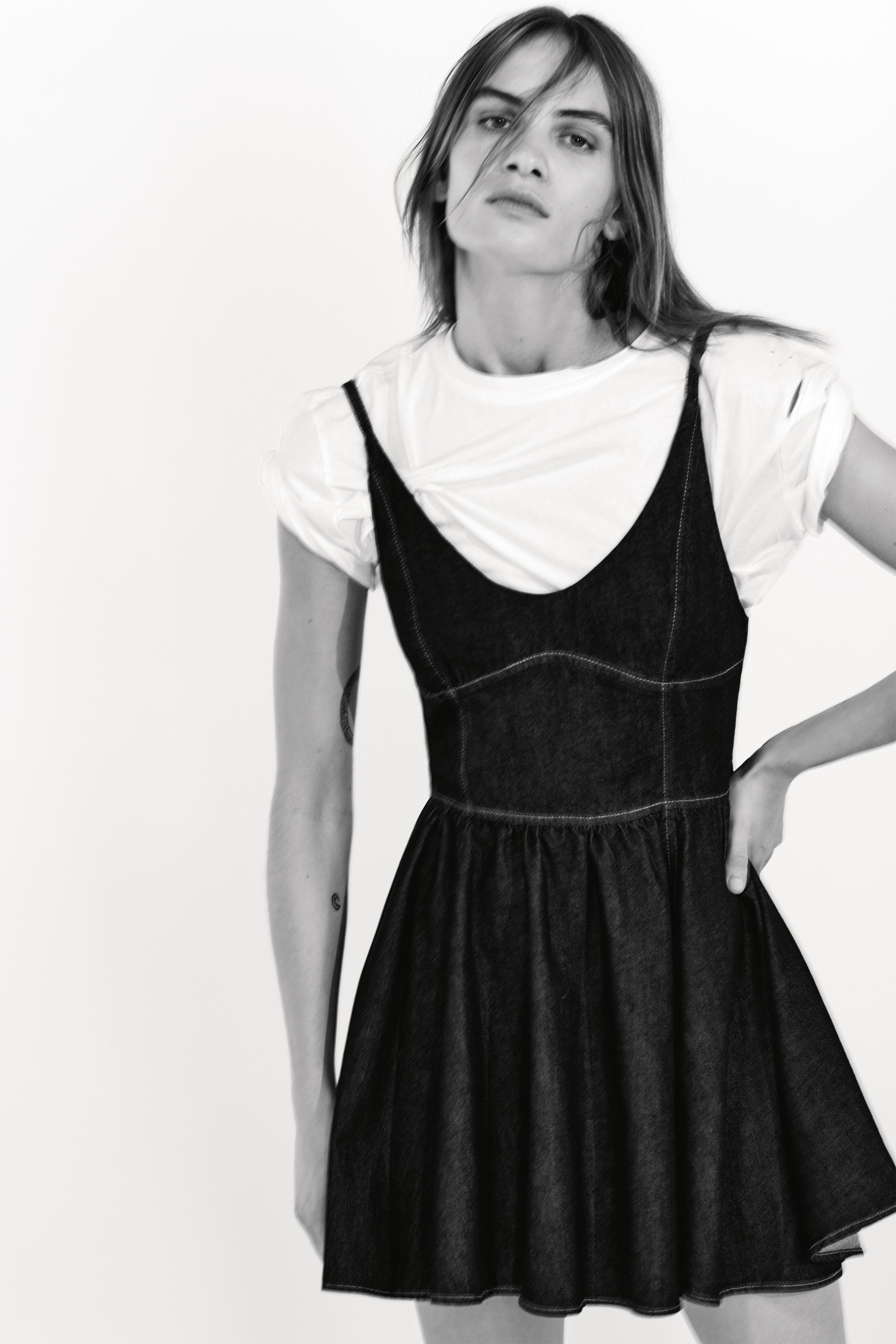 Fashion vestido denim blanco zara