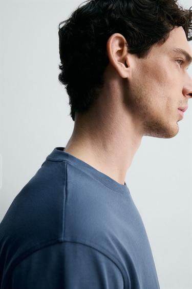 T-SHIRT MEDIUM WEIGHT À MANCHES COURTES - Bleu moyen de Zara - Image 5