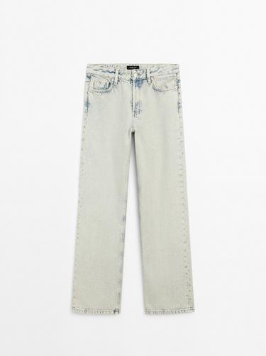 Jeans wide leg tiro medio - Azul claro de Zara