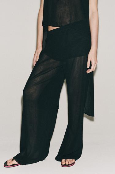 PANTALON DROIT FLUIDE - Noir de Zara - Image 3