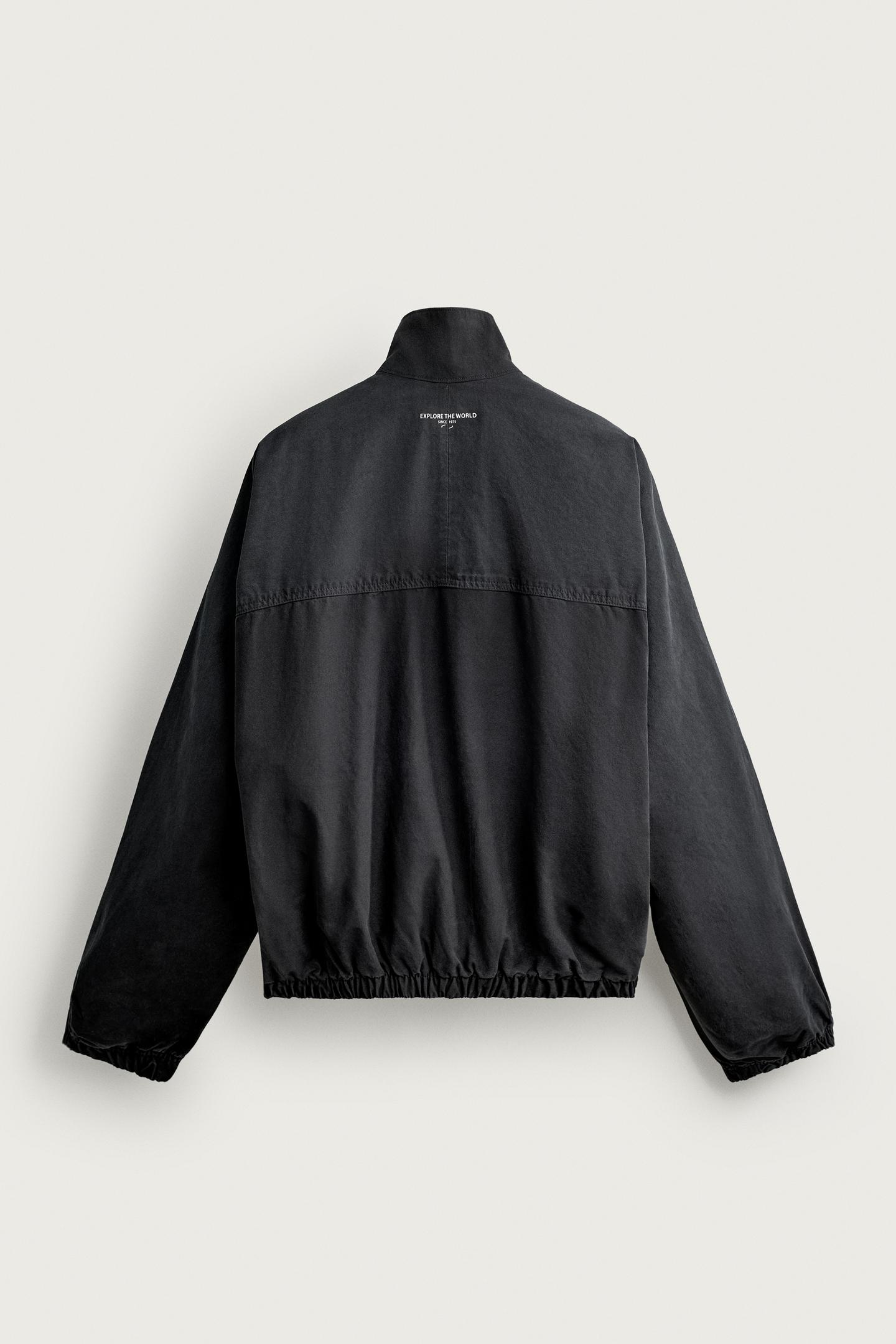 Мужская куртка Zara Washed Relaxed Fit, цвет: Чёрный — фото 8