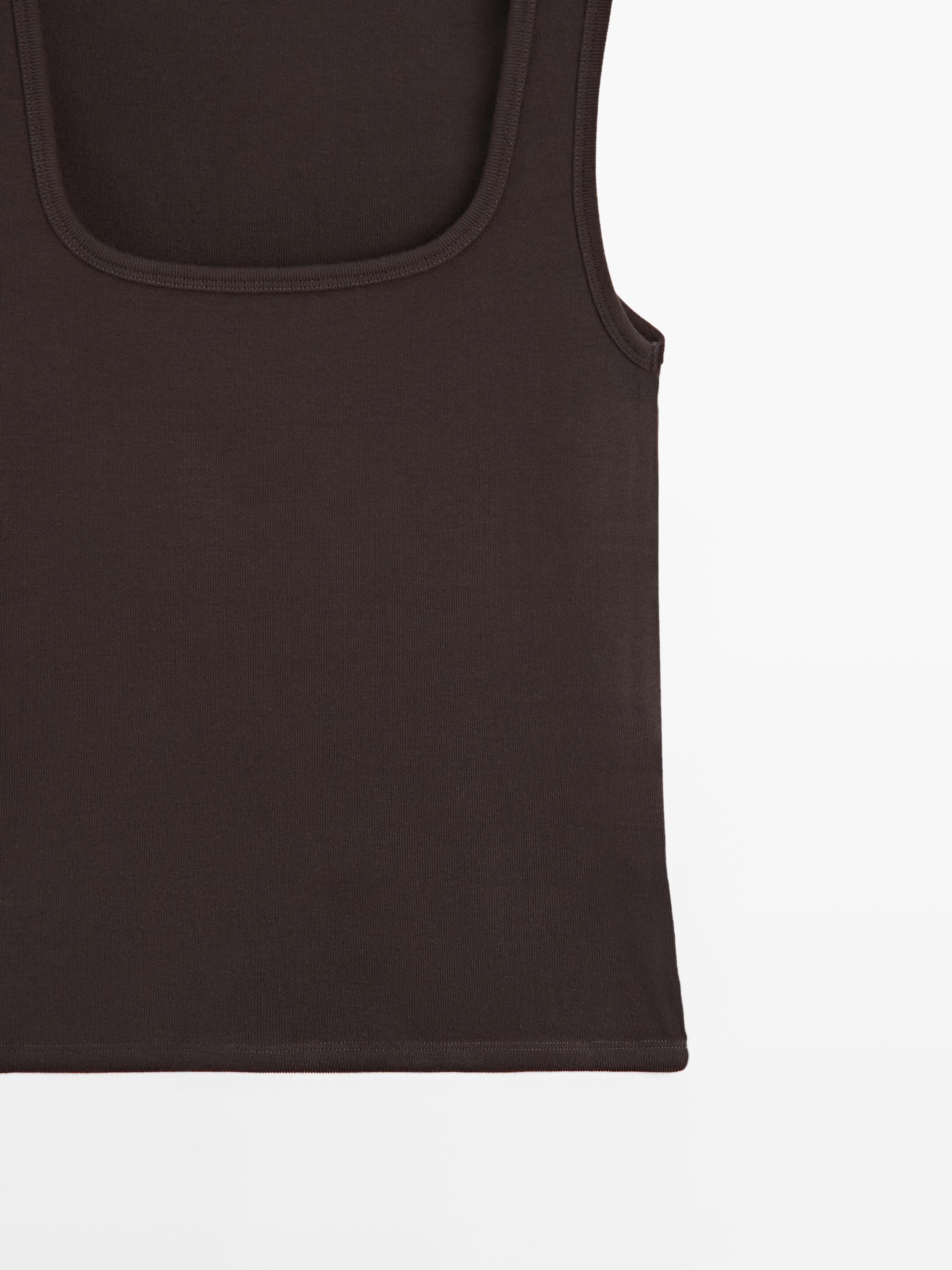 Sleeveless top with square neckline