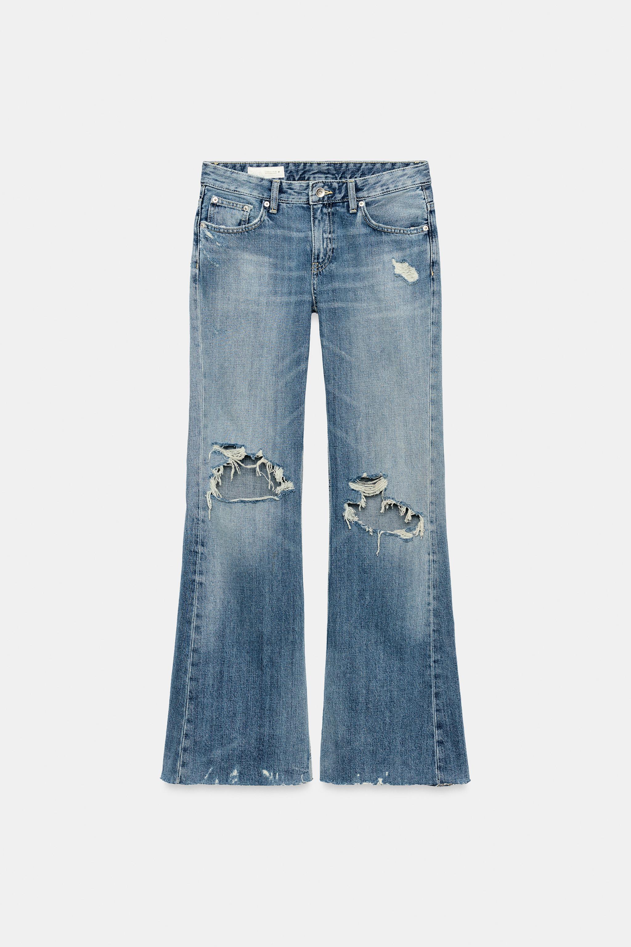 TRF MID-RISE DISTRESSED FLARE JEANS