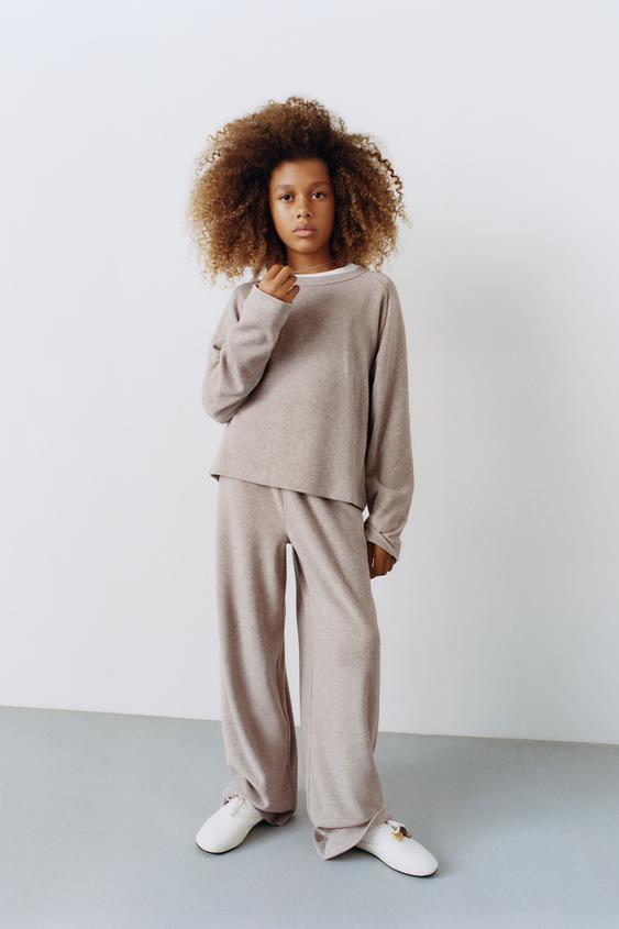 SOFT-TOUCH WIDE-LEG TROUSERS - Ecru by Zara - Image 0