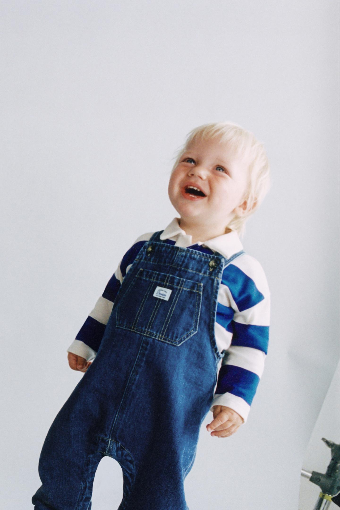 Детский комбинезон Zara Long Denim Overalls, цвет: Синий