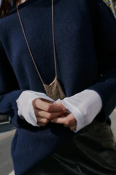 PULL EN MAILLE UNIE - Bleu marine de Zara - Image 5