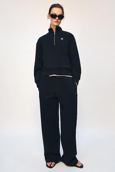 ZIP-UP ZA SWEATSHIRT - Navy blue by Zara
