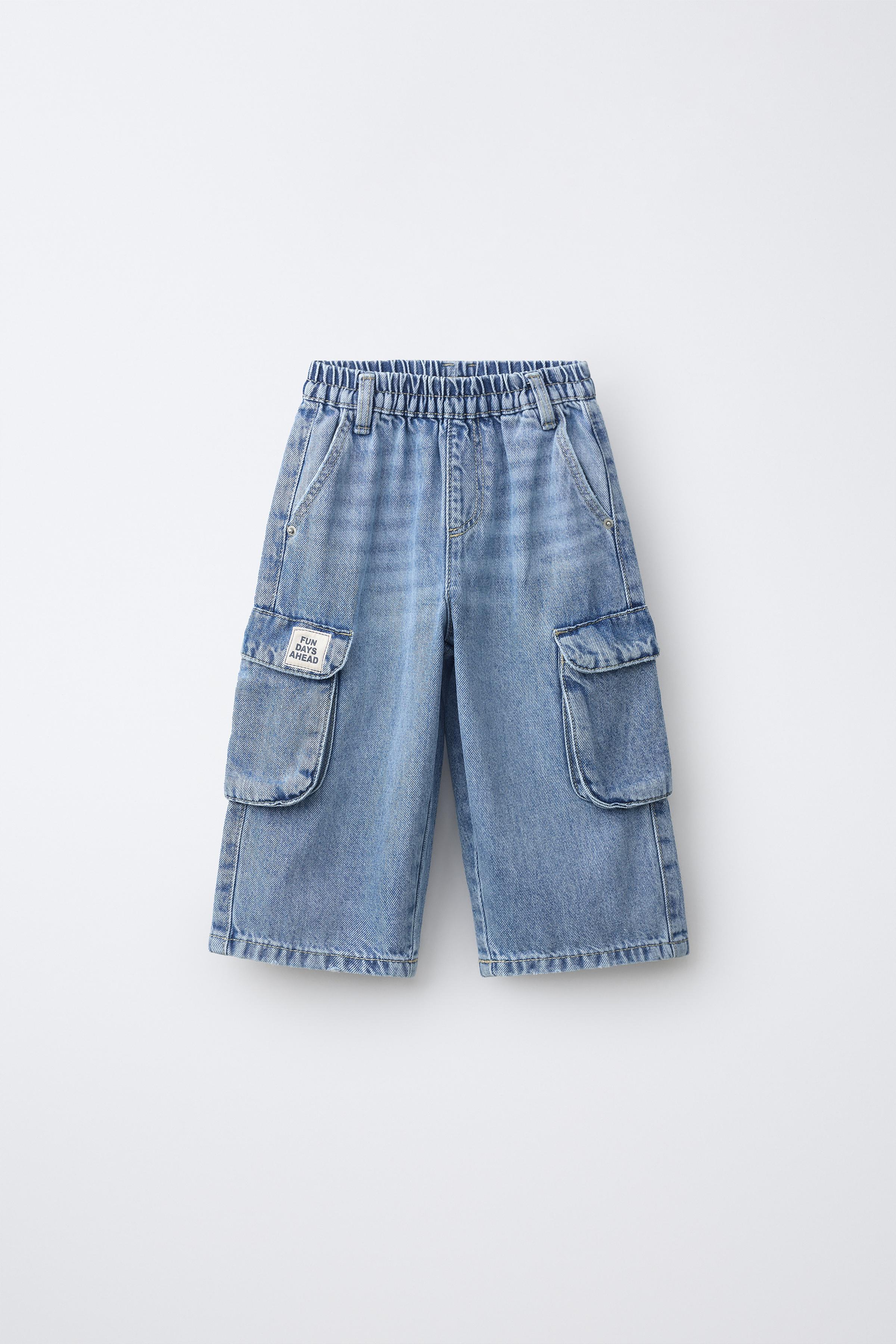 Детские джинсы Zara CARGO BALLOON JEANS WITH LABEL — фото 2