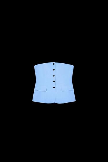 HALTERLOSE TOP-WESTE - Himmelblau von Zara - Bild 0
