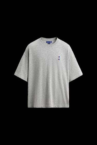 Zara CHAMPION ® X ZARA PATCH T-SHIRT - Gray marl