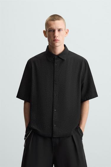 CAMISA JACQUARD ANIMAL - Negro de Zara