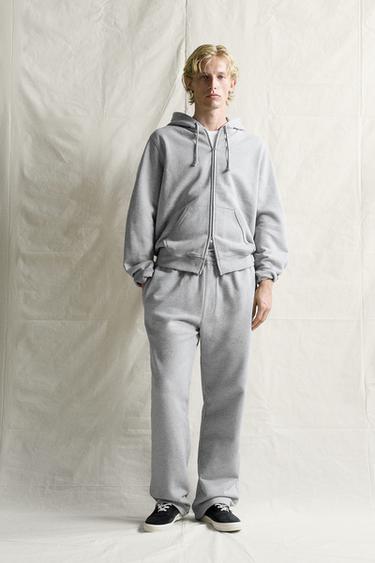 SUDADERA REGULAR FIT CAPUCHA CREMALLERA - Gris vigoré de Zara