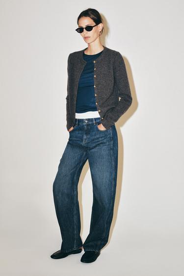 CHAQUETA CASHMERE LANA BOTONES - Gris medio de Zara
