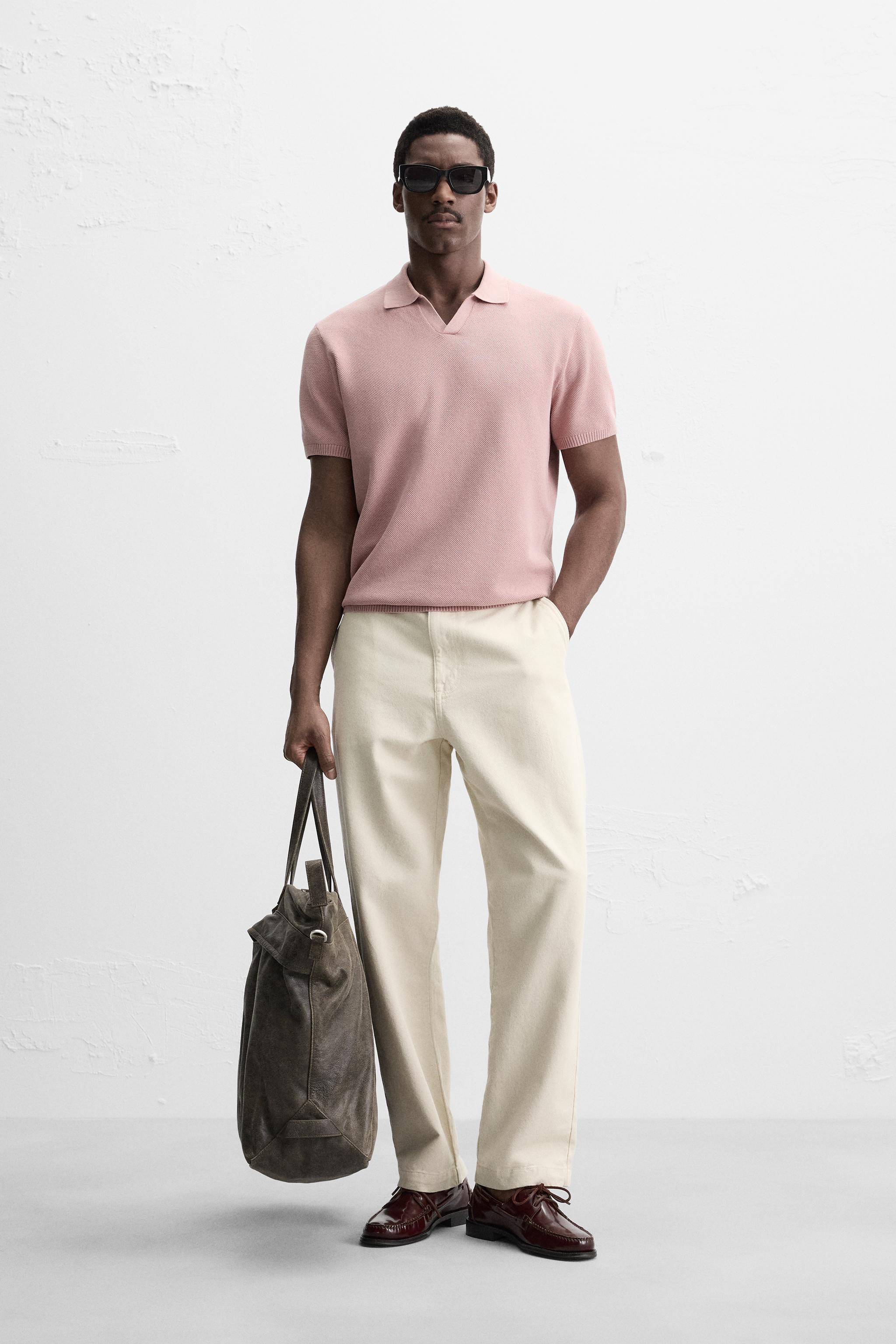 テクスチャー ニット ポロシャツ - カーキ | ZARA Japan / 日本