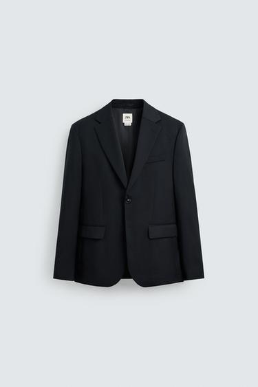100% WOOL SUIT BLAZER - Navy blue by Zara