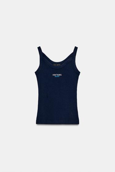 Haut Sans Manches Noir ZARA Femme – Taille M, Col Chemisé, Style Smart Casual – Occasion En Très Bon état