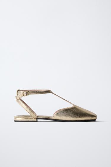 Zara 露跟鞋 - 金色