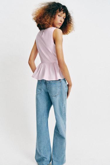 TOP PÉPLUM À BRANDEBOURGS - Rose de Zara - Image 4