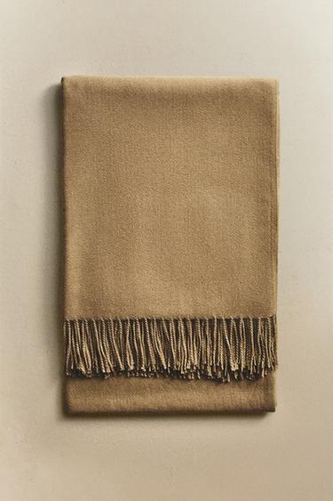 DECORATIVE PLAIN THROW - Mustard by Zara - Image 0