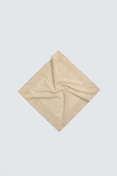 BANDANA ESTAMPADA COM BOLINHAS - Bege da Zara