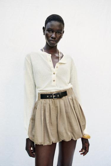 SHORT BOULE AVEC BOUCLE - Sable de Zara - Image 3
