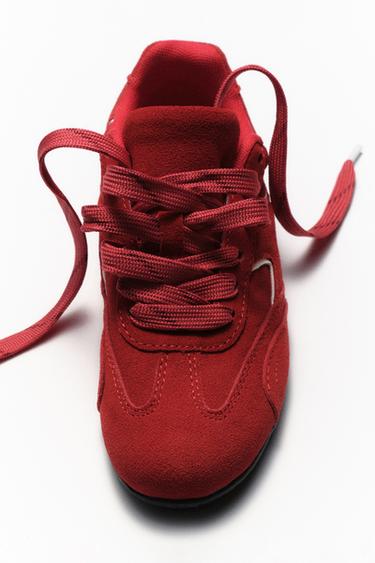 ZAPATILLA DEPORTIVA PIEL - Rojo de Zara