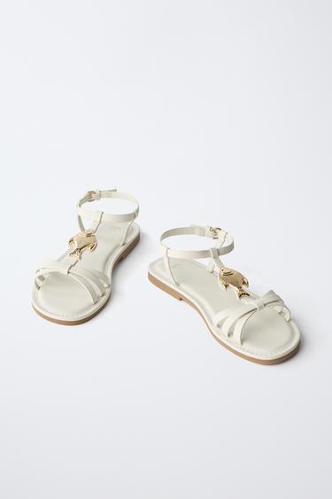 SANDALES À BRIDES - Blanc de Zara - Image 2