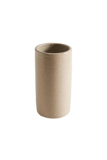 CYLINDRICAL CERAMIC VASE - Ecru by Zara
